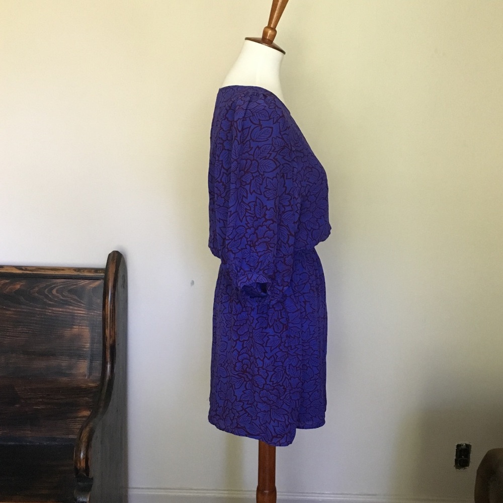 🎉 Rippa Silk Wide Sleeve Leaf Print Dress - Picture 4 of 6